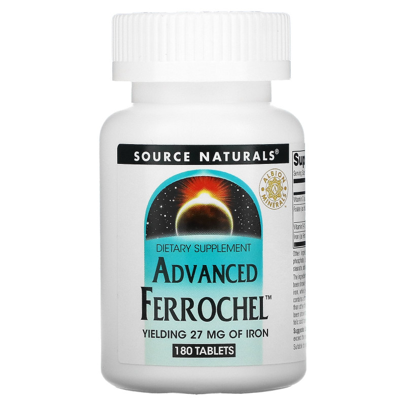 Source Naturals, Advanced Ferrochel, 180 таблеток