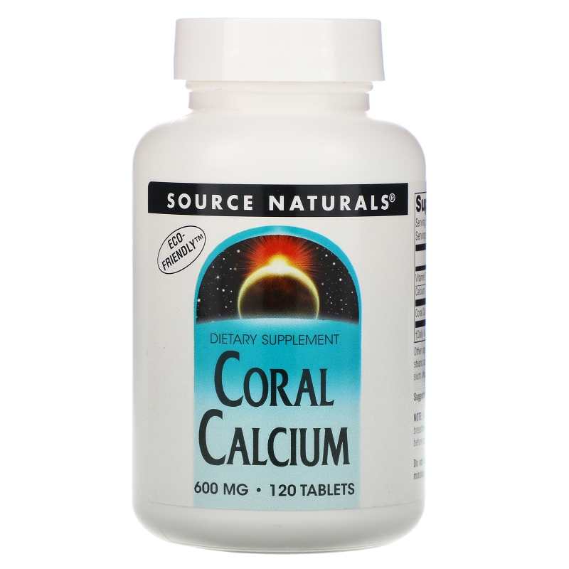 Source Naturals, Коралловый кальций, 600 мг, 120 таблеток