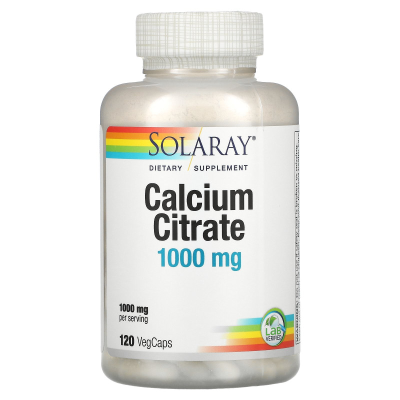 Solaray, Calcium Citrate, 1000 mg, 120 VegCaps