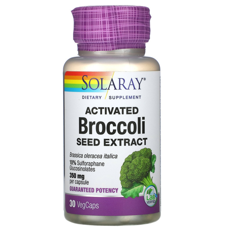 Solaray, Активированный экстракт семян брокколи, 30 растительных капсул
