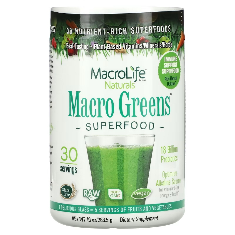 Macrolife Naturals, Macro Greens, Superfood, 10 oz (283.5 g)