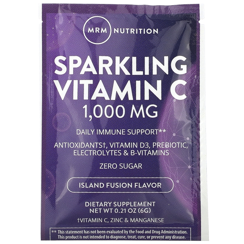 MRM, Sparkling Vitamin C, Island Fusion, 1,000 mg, 30 Packets, 0.21 oz (6 g)