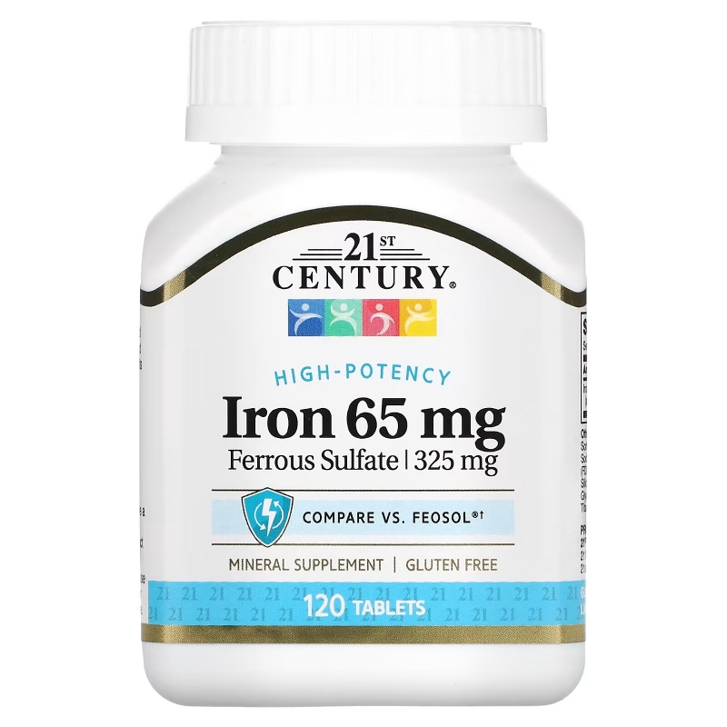 21st Century Health Care Iron 65 mg 100 Tablets