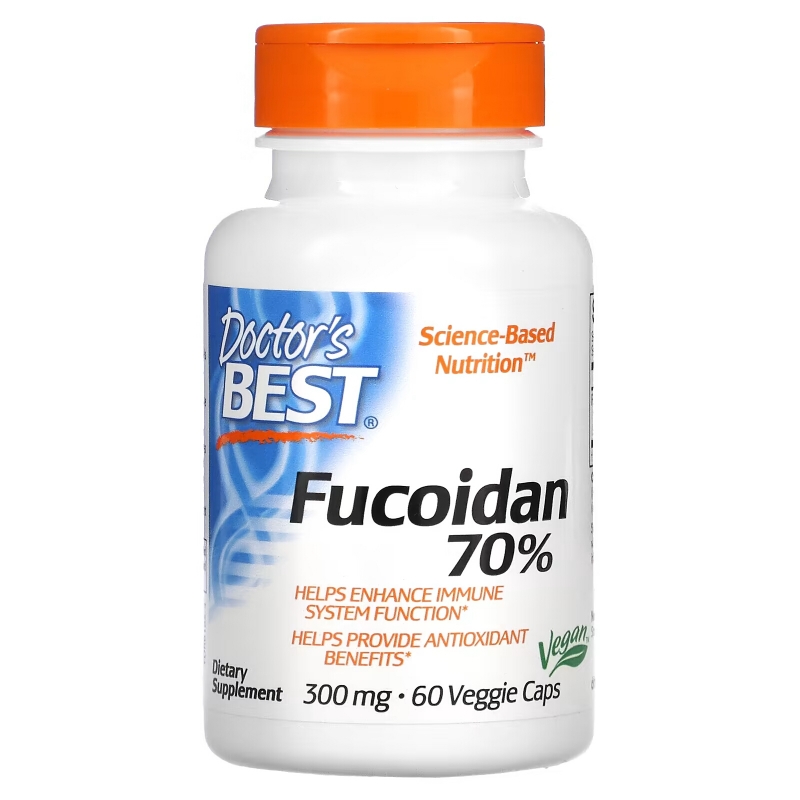 Doctor's Best, Фукоидан Best Fucoidan 70%, 60 вегетарианских капсул