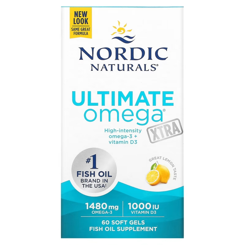 Nordic Naturals Ultimate Omega Xtra Lemon 1000 mg 60 Soft Gels