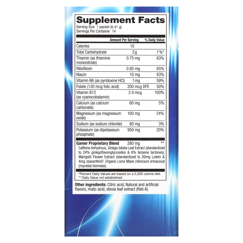 Focus Factor, Gaming Nootropic, Fruit Punch, 14 Drink Mix Packets, 0.2 oz (6.41 g) Each