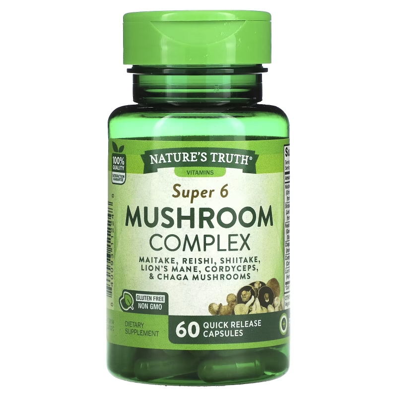 Nature's Truth, Super 6 Mushroom Complex, 60 Quick Release Capsules