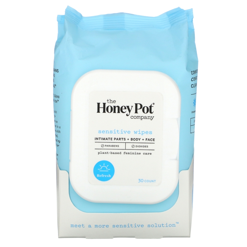 The Honey Pot Company, Sensitive Wipes, Fragrance Free, 30 Count