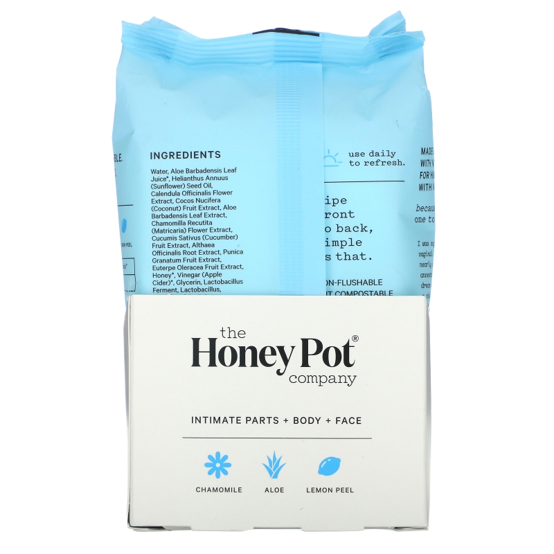 The Honey Pot Company, Sensitive Wipes, Fragrance Free, 30 Count