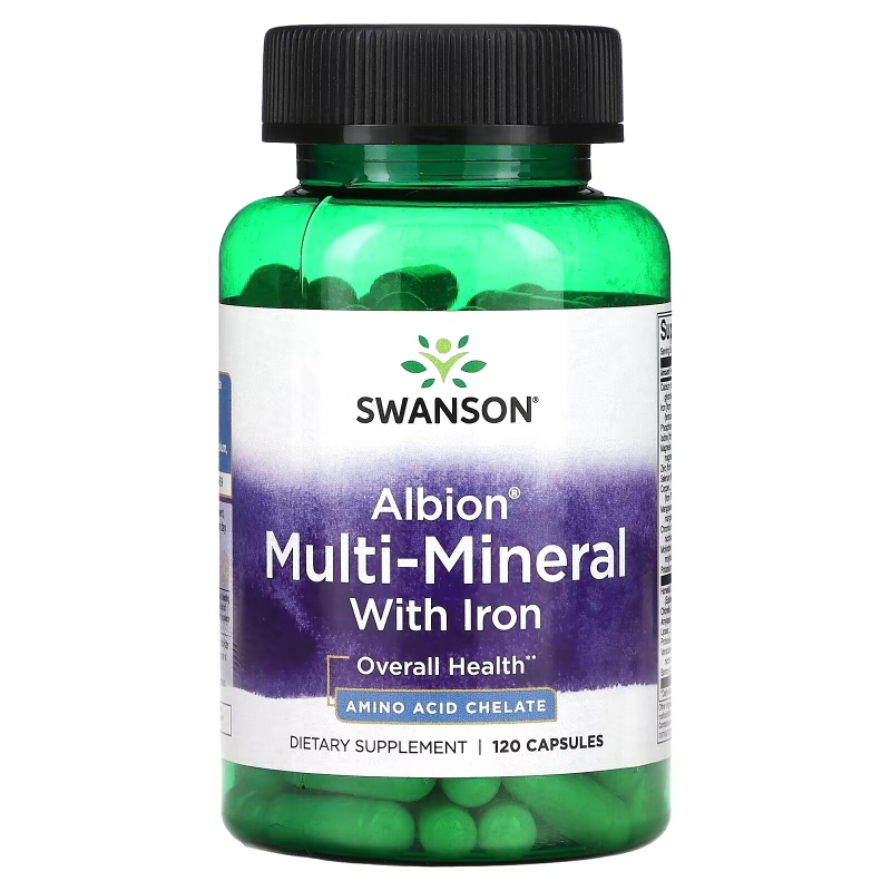 Swanson, Albion Multi-Mineral with Iron, 120 Capsules