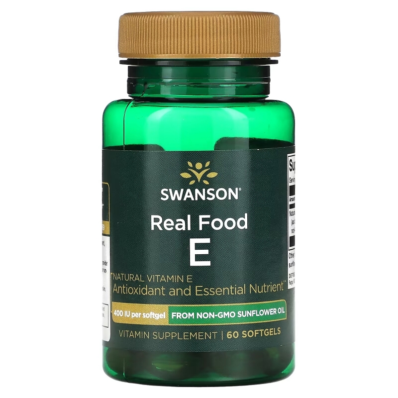 Swanson, Real Food E, 400 IU, 60 Softgels