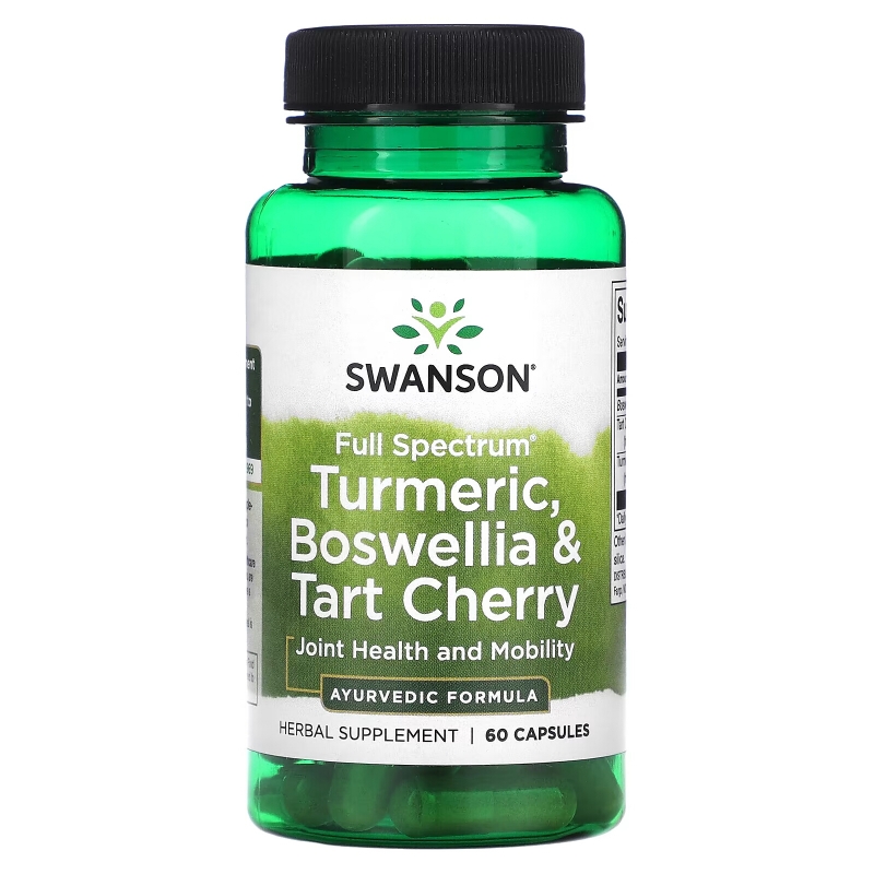 Swanson, Full Spectrum, Turmeric, Boswellia & Tart Cherry, 60 Capsules