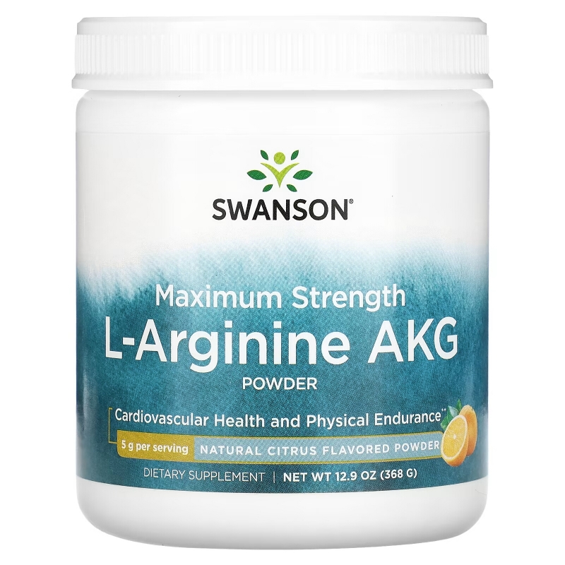 Swanson, Maximum Strength L-Arginine AKG Powder, Natural Citrus, 5 g, 12.9 oz (368 g)