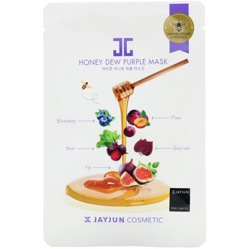 Jayjun Cosmetic, Пурпурная маска "Медвяная роса", 1 маска, 25 мл