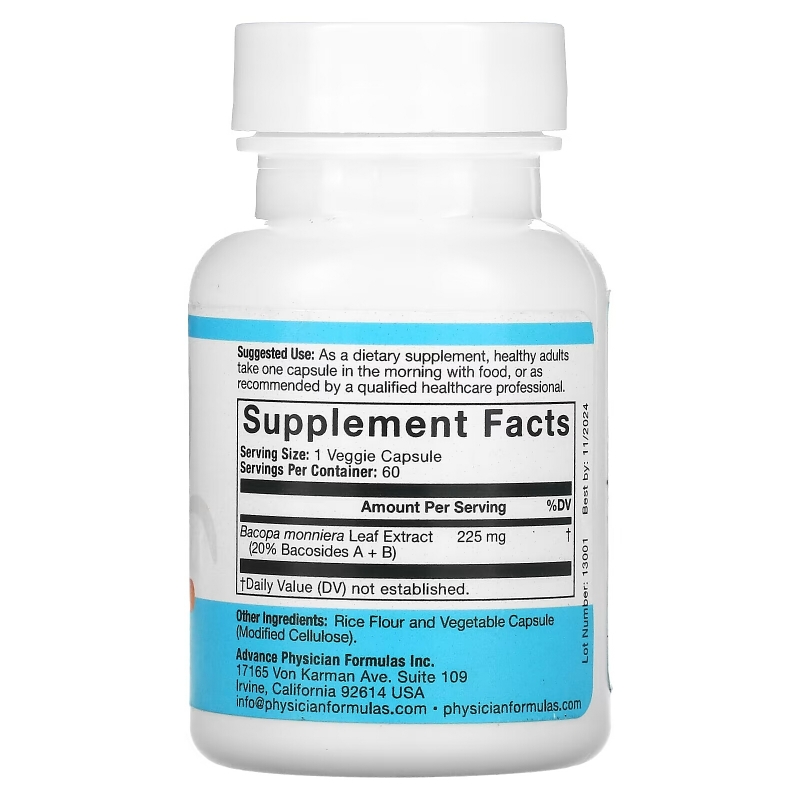 Advance Physician Formulas Inc. Bacopa Extract 225 mg 60 Capsules