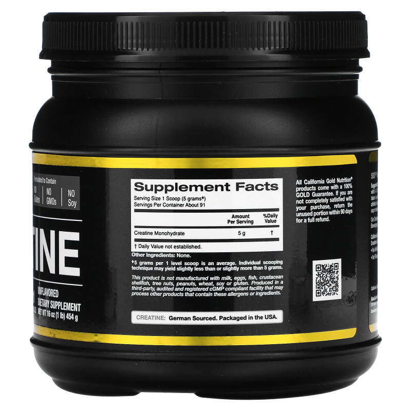 California Gold Nutrition, German, Pure Creatine Monohydrate, Gluten-Free, 16 oz (454 g)