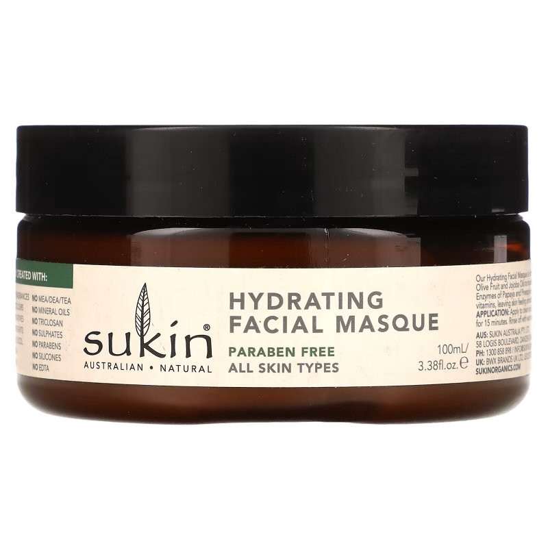 Sukin, Hydrating Facial Masque, 3.38 fl oz (100 ml)